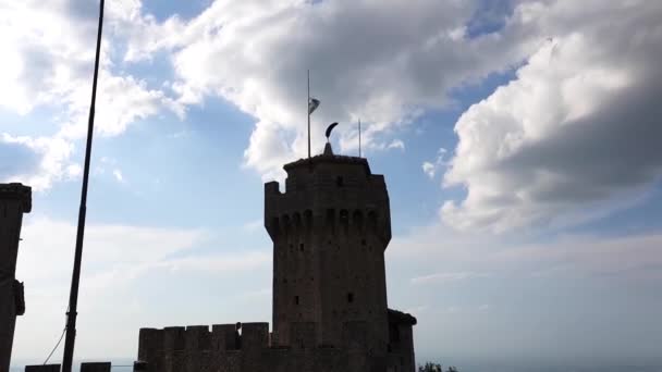 Parede Antiga Medieval Castelo Italiano Histórico Local Maravilhoso — Vídeo de Stock