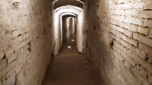 Ancient Medieval Corridor Italian Castle Historical Wonderful Site — Stock Video