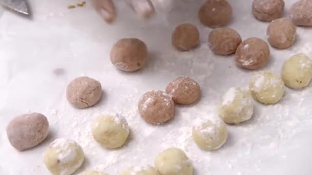 Chef Sta Preparando Gli Gnocchi Cena — Video Stock