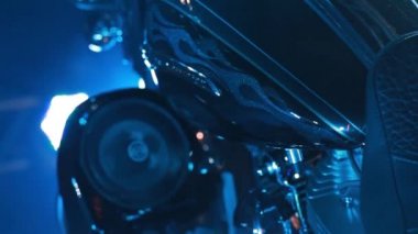 Ayrıntılar ve mega ışıklar bir Harley Davidson Screamin kartal özel baskı için krom 