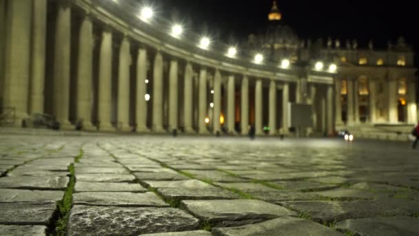 Details Defocus Stones Vatican Square — Stock Video