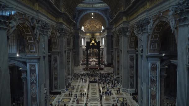 Περιήγηση Στο Εσωτερικό Μεγάλο Βατικανό Εκκλησία — Αρχείο Βίντεο
