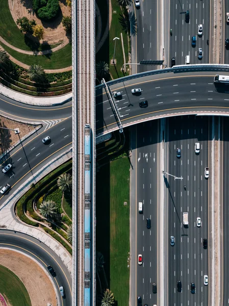 Erhöhte Ansicht Der Autobahn Bei Dubai Uae — Stockfoto