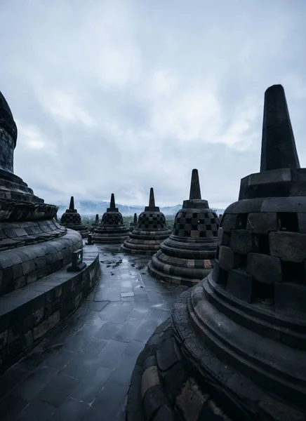 Ступ Боробудур Храм Вечірнє Небо — стокове фото