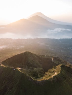  Batur Volkanı, Bali, Endonezya manzarası