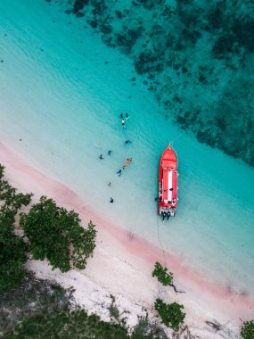 scenic view of Pink Beach, Komodo National Park, Indonesia clipart