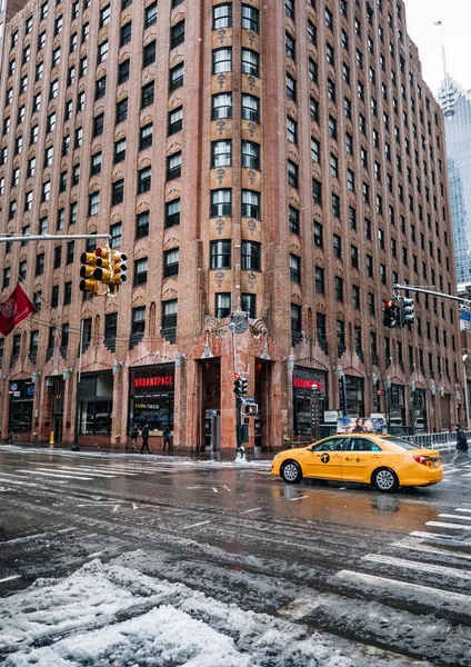 Manhattan Nueva York Estados Unidos Marzo 2019 Paisaje Urbano Nieve — Foto de Stock