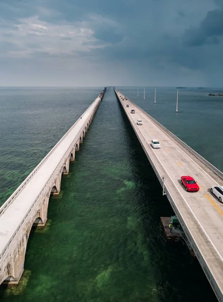 Vue Panoramique Seven Miles Brigde Floride États Unis — Photo