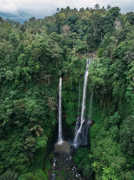 Vista Panorámica Cascada Sekumpul Bali Indonesia — Foto de Stock