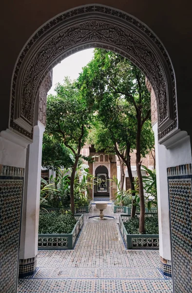 Schilderachtig Uitzicht Bahia Palace Marrakech Marokko — Stockfoto