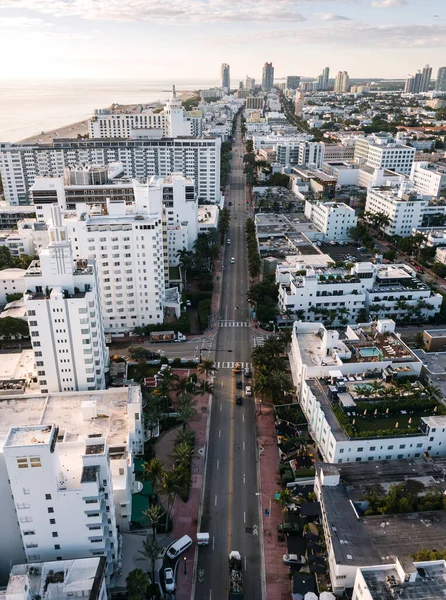 Vista aérea da praia de Miami, Flórida, EUA — Fotografia de Stock