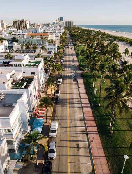 Widok z lotu ptaka na plażę Miami, Floryda, usa — Zdjęcie stockowe