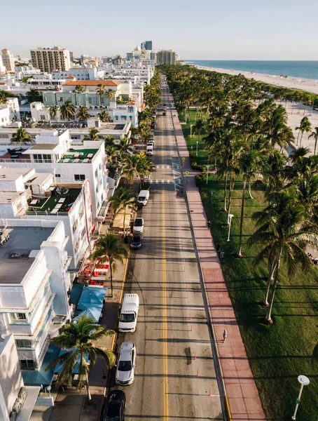 Vista aérea da praia de Miami, Flórida, EUA Fotos De Bancos De Imagens