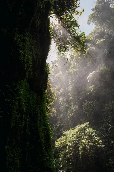 Cascada de Nungnung salpicando en la selva de Bali, Indonesia — Foto de Stock