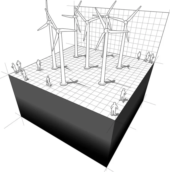 Diagram Wind Turbines Diagram — Stock Vector