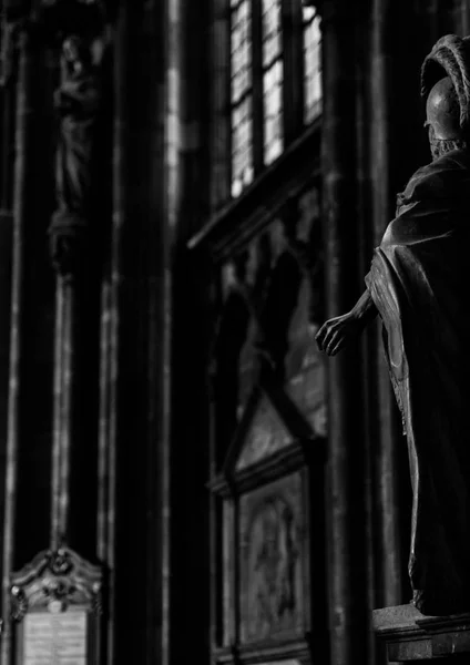 Черно Белый Захват Внутри Собора Святого Стефана — стоковое фото