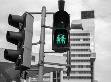 Yaya trafik ışıkları Viyana Avusturya