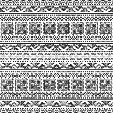 Etnik Dikişsiz tek renkli desen. Aztek geometrik arka plan. Kabile yazdırma. Navajo kumaş. Modern soyut duvar kağıdı. Vektör çizim. Kağıt, tekstil tasarımı.