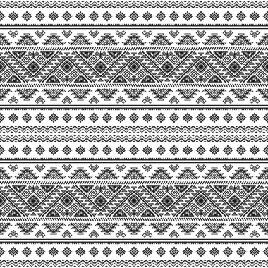 Etnik Dikişsiz tek renkli desen. Aztek geometrik arka plan. Kabile yazdırma. Navajo kumaş. Modern soyut duvar kağıdı. Vektör çizim. Kağıt, tekstil tasarımı.