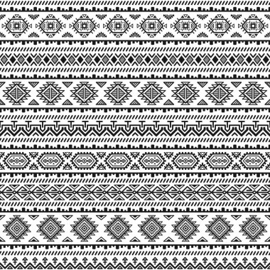 Etnik Dikişsiz tek renkli desen. Aztek geometrik arka plan. Kabile yazdırma. Navajo kumaş. Modern soyut duvar kağıdı. Vektör çizim. Kağıt, tekstil tasarımı.