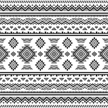 Etnik Dikişsiz tek renkli desen. Aztek geometrik arka plan. Kabile yazdırma. Navajo kumaş. Modern soyut duvar kağıdı. Vektör çizim. Kağıt, tekstil tasarımı.