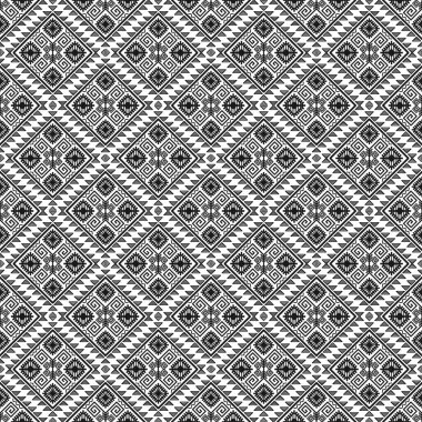 Etnik Dikişsiz tek renkli desen. Aztek geometrik arka plan. Kabile yazdırma. Navajo kumaş. Modern soyut duvar kağıdı. Vektör çizim. Kağıt, tekstil tasarımı.