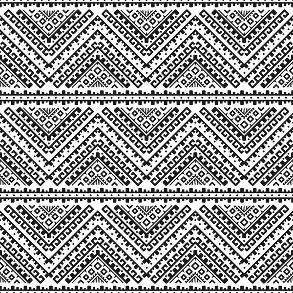 Patrón Monocromo Sin Costura Étnica Fondo Geométrico Azteca Impresión Tribal — Archivo Imágenes Vectoriales