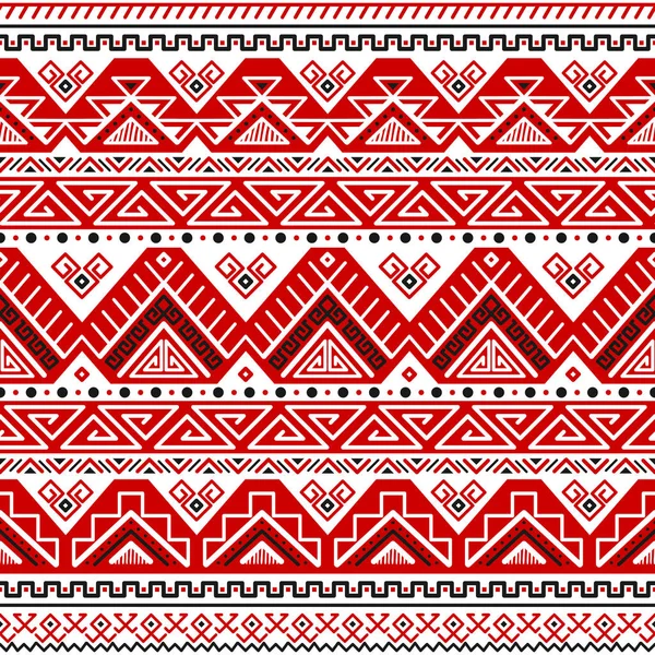 Ethnic Seamless Pattern Black White Red Colors Inspired Ukrainian Slavic — Stock Vector