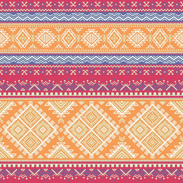 民族无缝模式 阿兹台克设计 几何背景 部落打印 纳瓦霍织物 现代五颜六色的抽象壁纸 向量例证 适用于纸张 纺织品设计 — 图库矢量图片