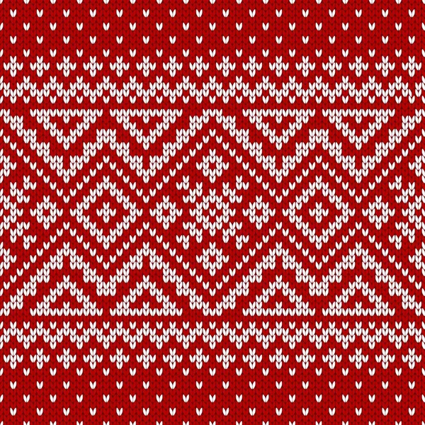 Зимовий Светр Казкового Дизайну Безшовний Різдвяний Новорічний Вовняний Язальний Візерунок — стоковий вектор
