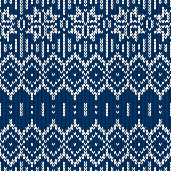 Vinter Tröja Fairisle Design Sömlös Jul Och Nyår Ull Stickmönster — Stock vektor