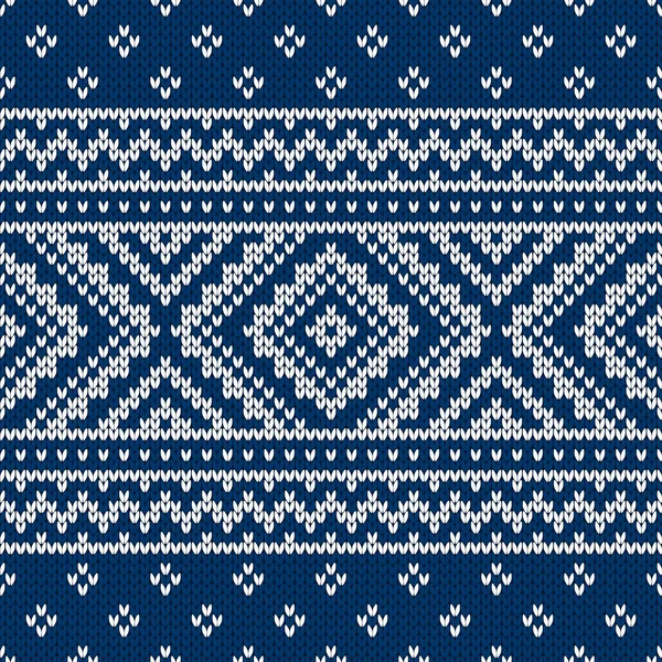 Winter Sweater Fairisle Design Seamless Christmas New Year Wool Knitting — Stock Vector