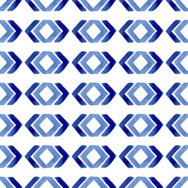 Sulu boya Dikişsiz desen mavi rhombus ile. Modern arka plan, illüstrasyon. Tekstil, duvar kağıdı, ambalaj kağıdı, vb için şablon.