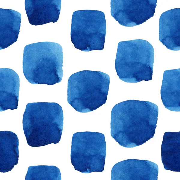 Aquarelle Motif Sans Couture Avec Des Carrés Bleus Contexte Moderne — Photo