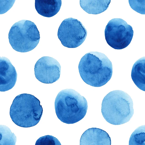 Акварельний Безшовний Візерунок Блакитними Крапками Полоки Абстрактний Сучасний Фон Ілюстрація — стокове фото
