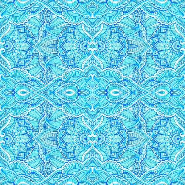 Seamless Pattern Abstract Motifs Blue Pattern Indian Style Oriental Background — Stock Photo, Image