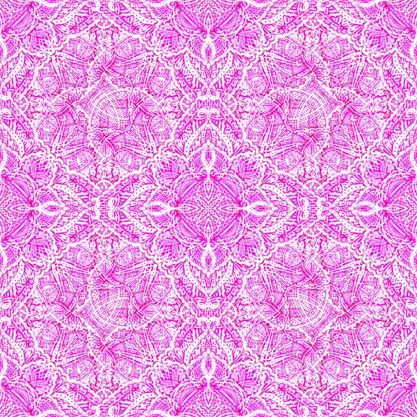 Watercolor seamless pattern with abstract motifs. Pink ornamental pattern. Boho background. Handmade bohemian texture. Ethnic. Template for textile, wallpaper, wrapping paper, etc.