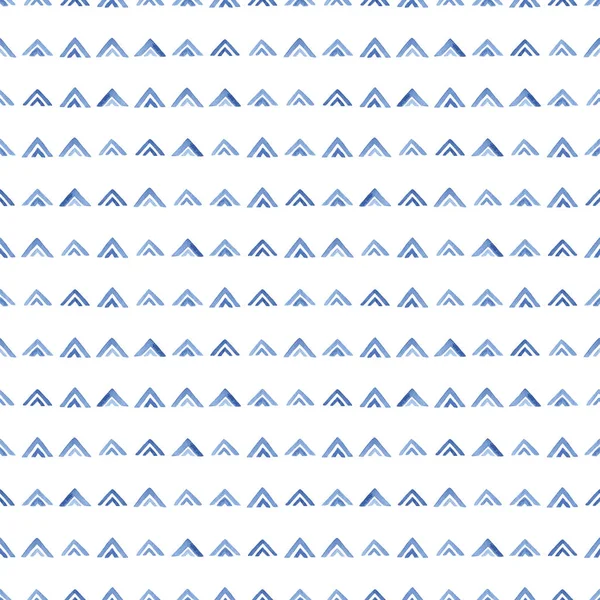 Patrón Sin Costura Acuarela Azul Con Triángulos Fondo Moderno Abstracto — Foto de Stock