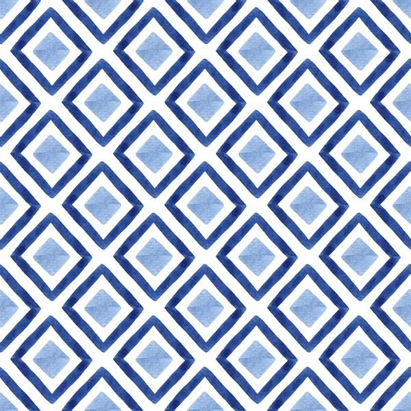 Aquarel Naadloze Patroon Met Blauwe Ruit Abstracte Moderne Achtergrond Illustratie — Stockfoto