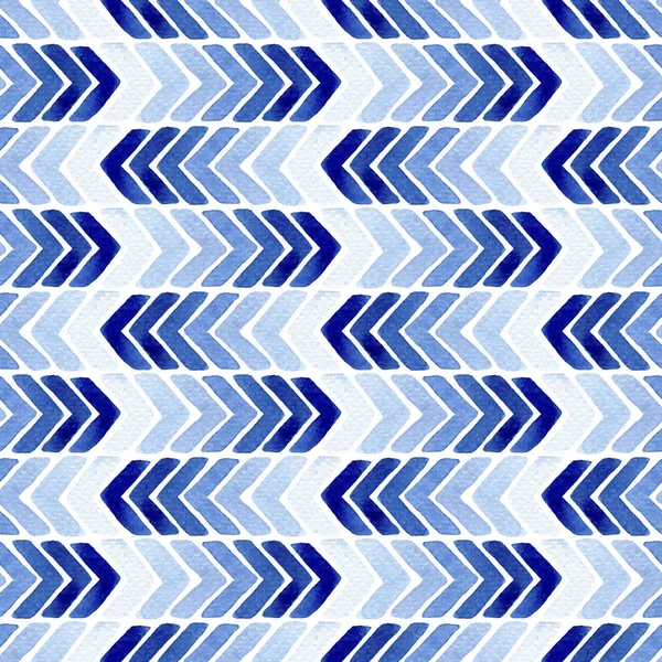 Watercolor Seamless Pattern Blue Arrows Abstract Modern Background Illustration Template — Stock Photo, Image