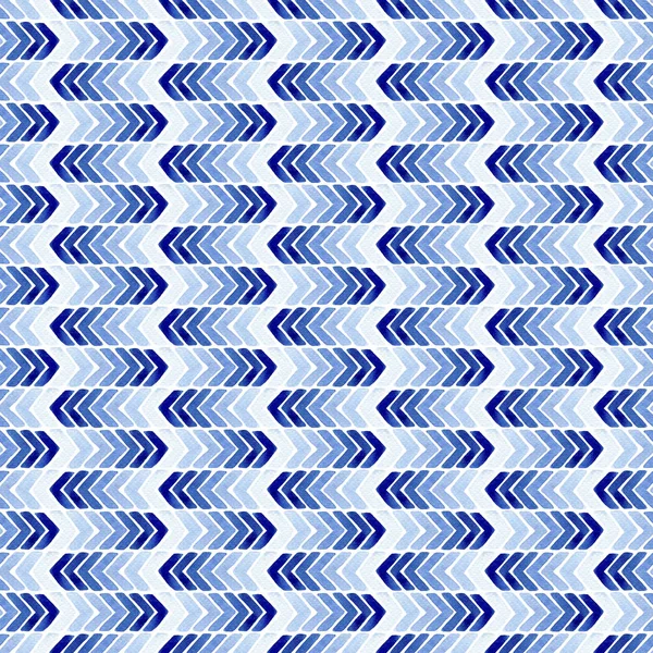 青い矢印の付いた水彩のシームレスなパターン 現代の抽象的な背景の図 包装紙等のテンプレート — ストック写真