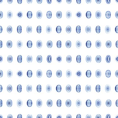 Elips ile mavi suluboya seamless modeli. Soyut, modern arka plan damla. Polka noktalı resim. Tekstil, duvar kağıdı, ambalaj kağıdı, vb için şablon.