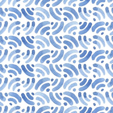 Kemerler, modern arka plan, illüstrasyon mavi suluboya seamless modeli. Tekstil, duvar kağıdı, ambalaj kağıdı, vb için şablon.