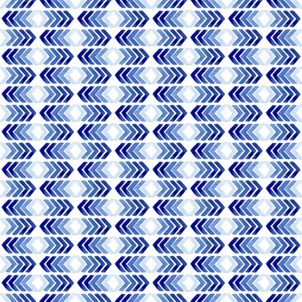 青い矢印の付いた水彩のシームレスなパターン 現代の抽象的な背景の図 包装紙等のテンプレート — ストック写真