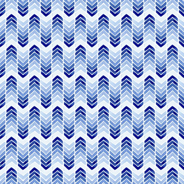 Aquarel Naadloze Patroon Met Blauwe Zigzag Strepen Abstracte Moderne Achtergrond — Stockfoto