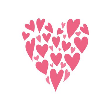 Beyaz arkaplanda izole edilmiş kalp şekli.