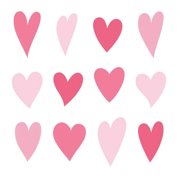 Set von Herzen rosa Farbe. — Stockvektor