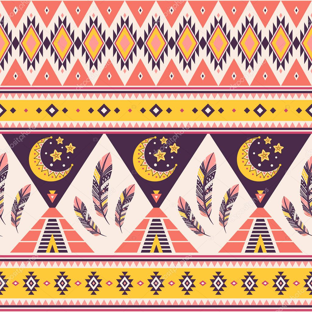 Tribal geometric seamless pattern.