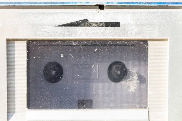 Close-up foto do antigo leitor de cassetes vintage — Fotografia de Stock