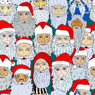 Seamless Noel modeli farklı ülkelerden gelen Noel Baba başkanları